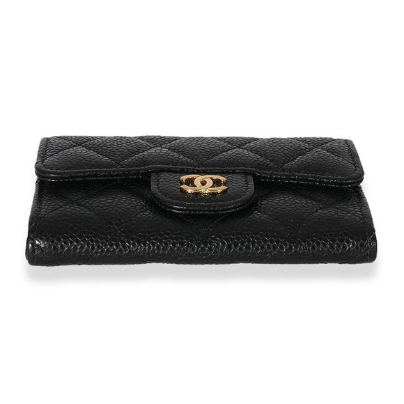 Chanel Black Quilted Caviar Flap Card Holder Wallet - Picture 5 of 7